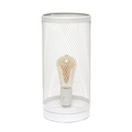 Simple Designs White Mesh Cylindrical Steel Table Lamp LT1075-WHT